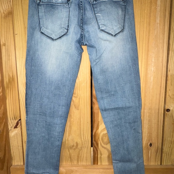 Fashion Nova Women's Distressed Blue Skinny Jeans - Picture 4 of 5